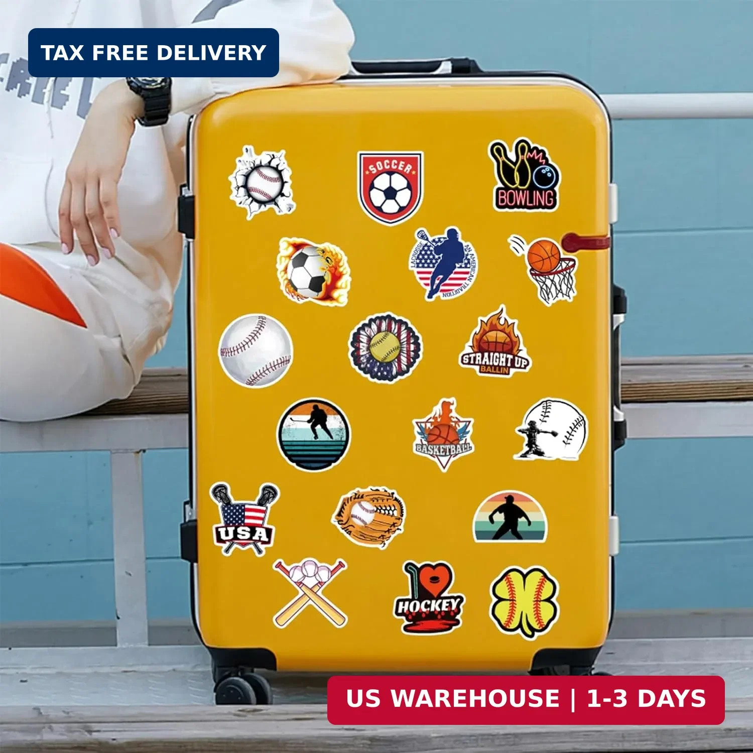 Sports Stickers 150 Pack, Vinyl Waterproof for Water Bottle, Football Soccer Bas