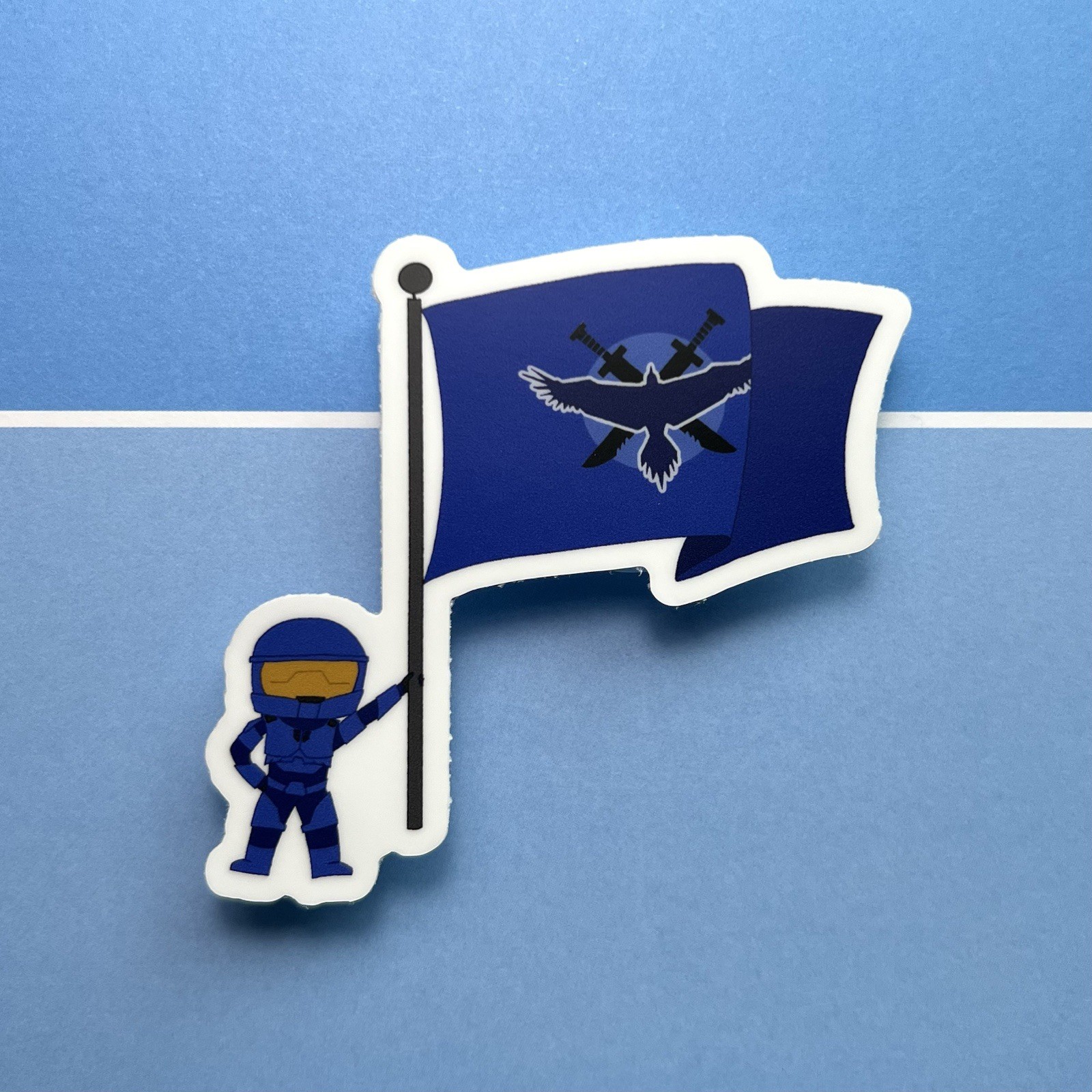 Red vs Blue – Blue Team Flag Sticker Halo Sticker RvB