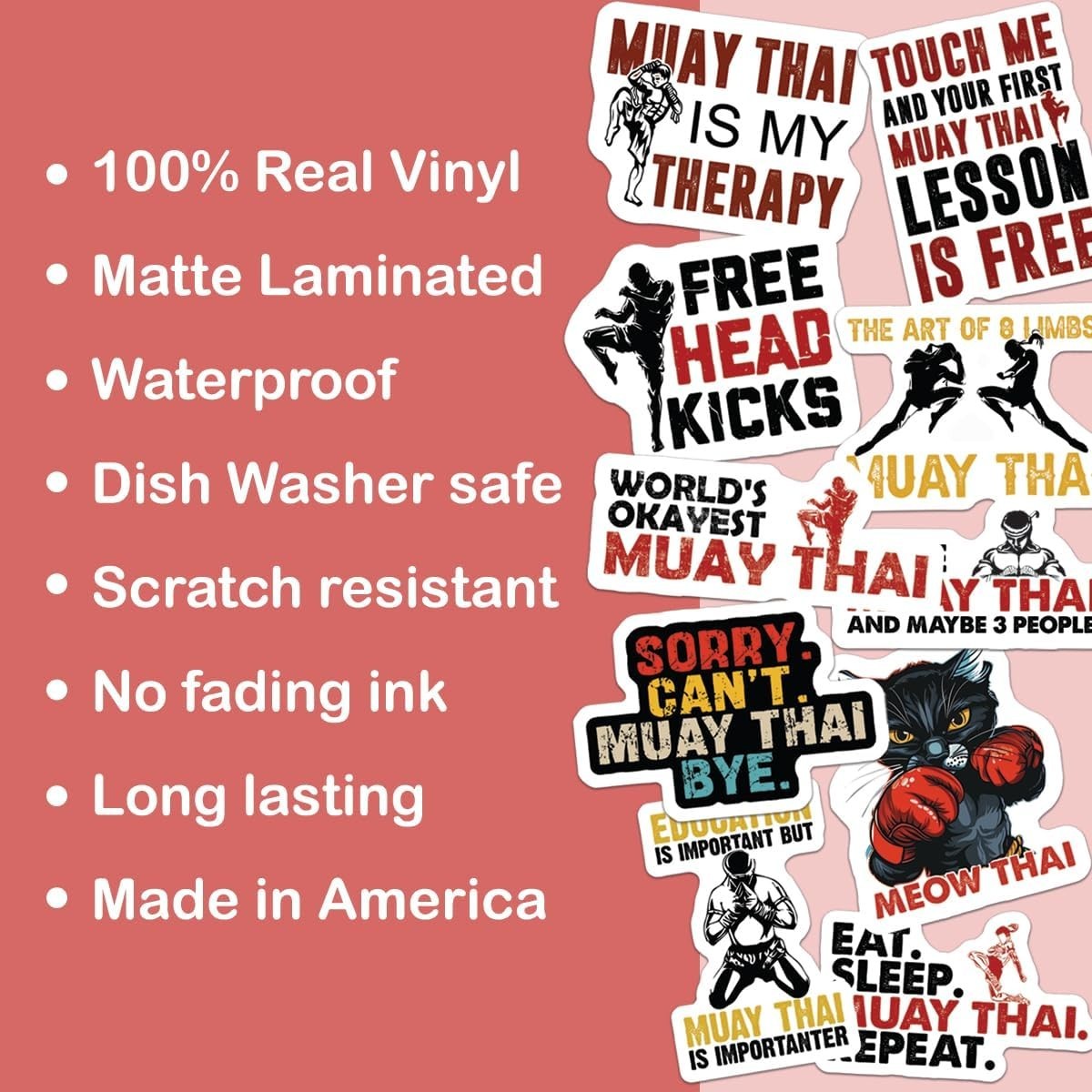 10pcs Muay Thai StickerMuay Thai Fighter Muay Thai Kickboxer Mixed Martial Arts