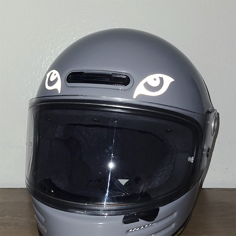 Reflective Wolf Cartoon Eyes Vinyl Decal Sticker for Motorcycle Helmets, Cars