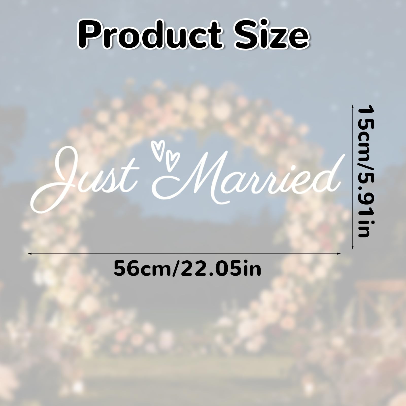Just Married Car Sticker, Vinyl PVC White Wedding Bumper Sticker Graceful Weddin