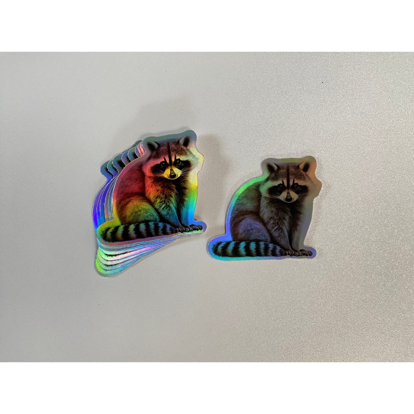 Raccoon Holographic Vinyl Sticker | Die Cut, Glossy | 2" Sticker