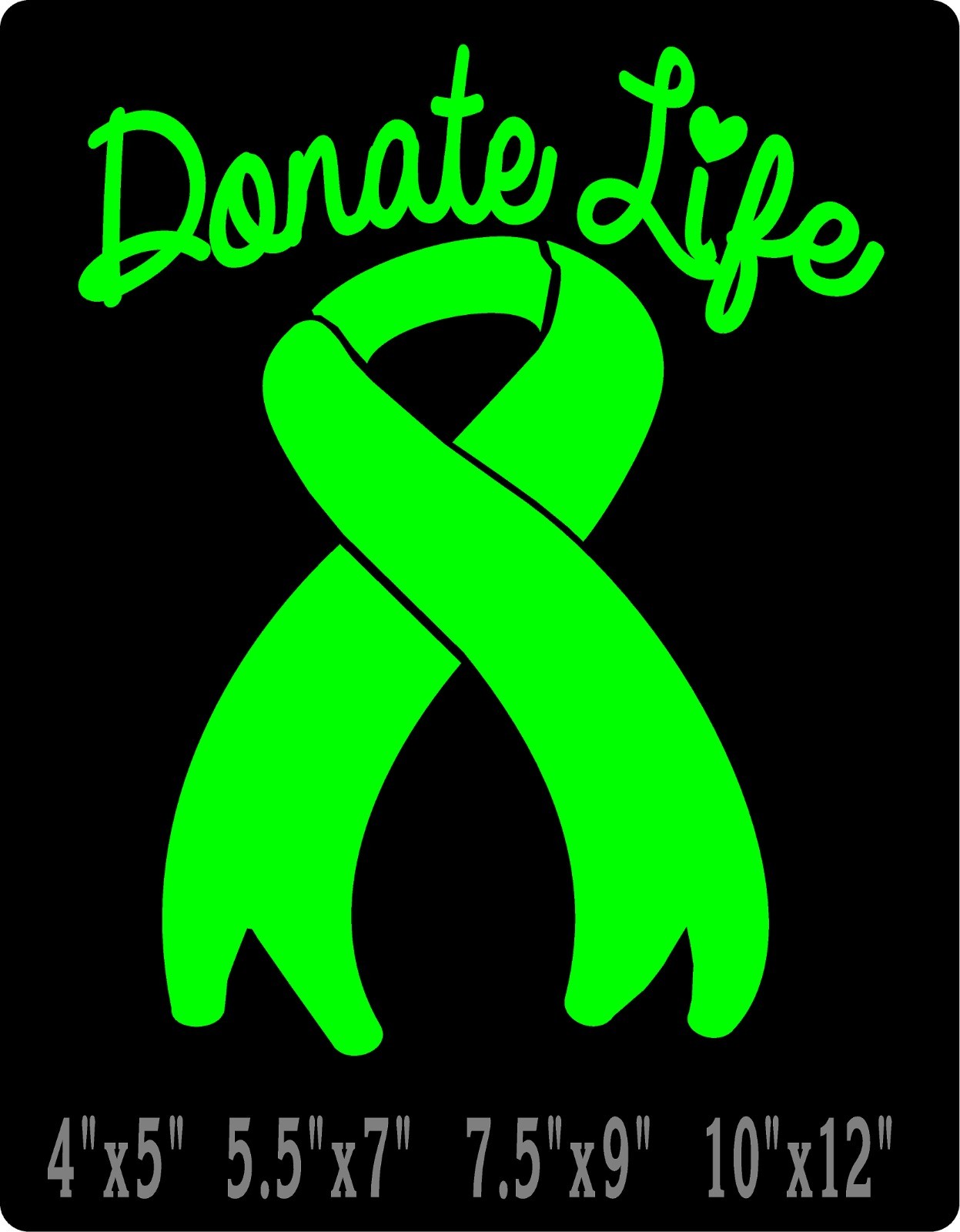 Donate Life Ribbon Decal Organ Donation Transplant Vinyl Car Laptop Sticker