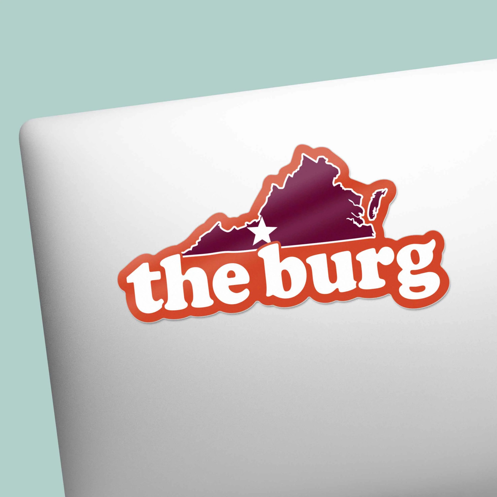 The Burg Virginia Outline Sticker – Cute Blacksburg VA Decal