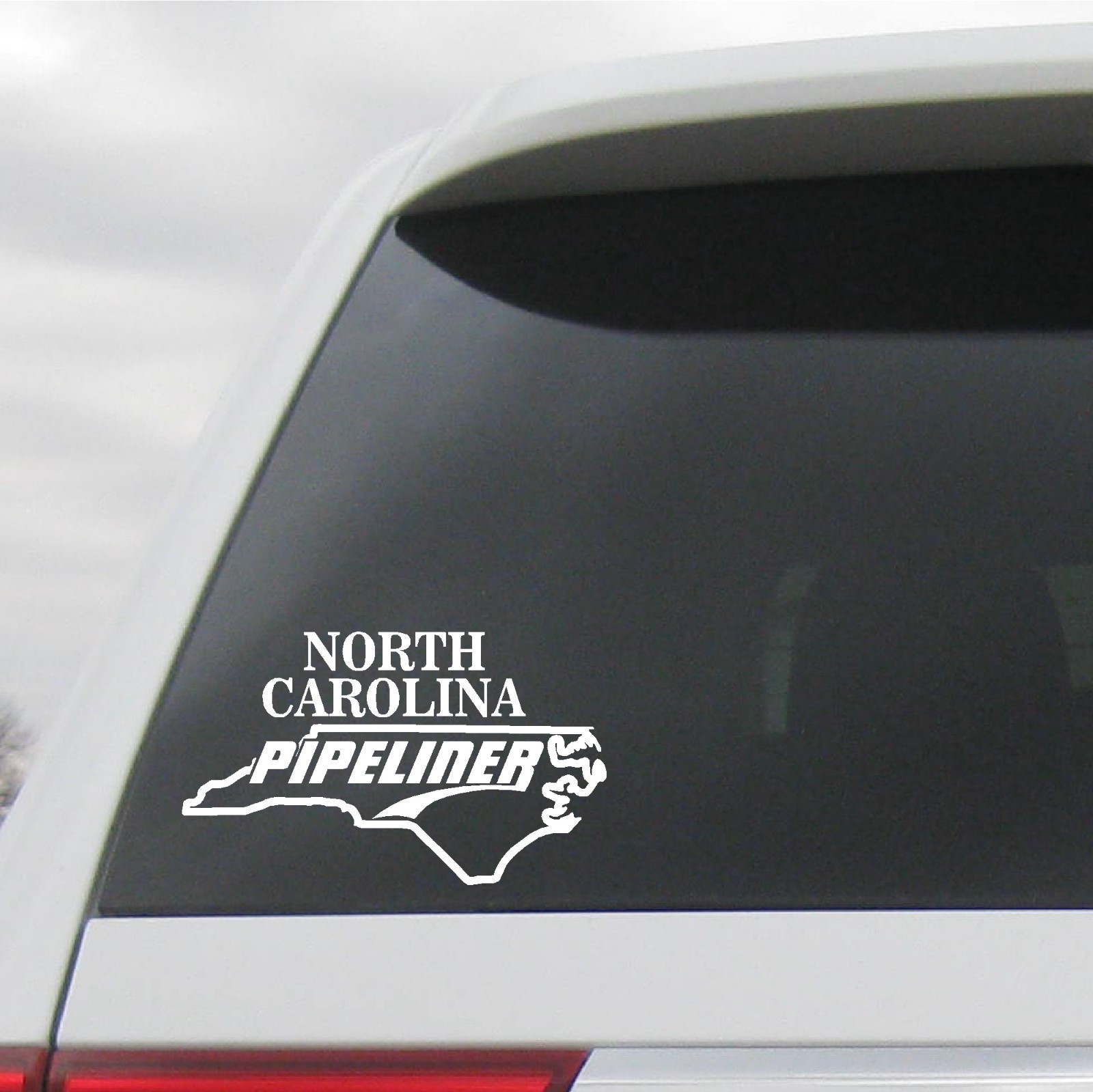 NORTH CAROLINA PIPELINER PIPE LINER VINYL DECAL OIL RIG DRILL STATE MAP