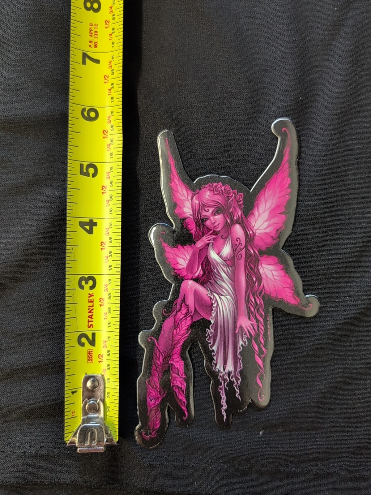 Pink Butterfly Rose Garden Fairy Bumper Sticker Vinyl Decal 6”x 3.5”