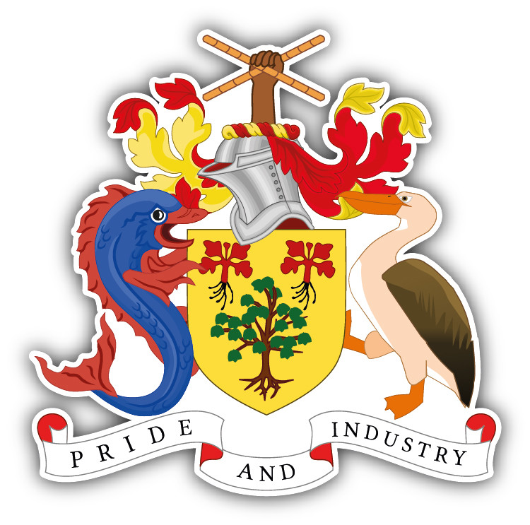 Barbados Coat Of Arms Car Bumper Sticker Decal – 9", 12" or 14"