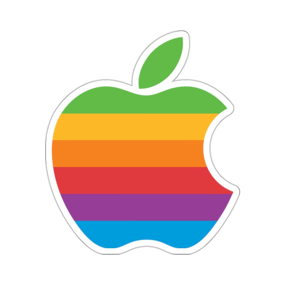 Apple 2 II Mac Macintosh Rainbow Logo Kiss-Cut Stickers
