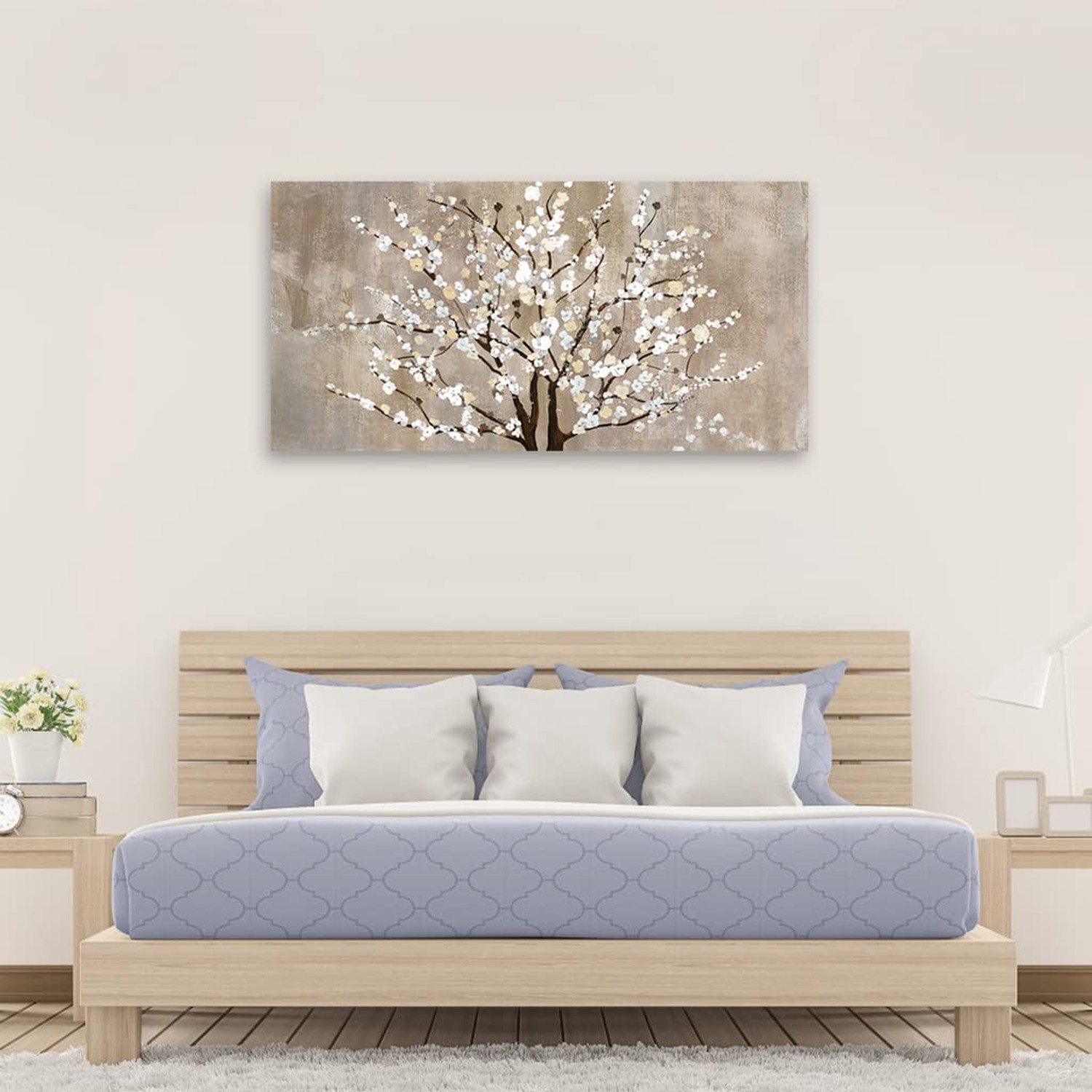 arteWOODS Flower Canvas Wall Art for Living Room Plum Blossom Pictures for Be…