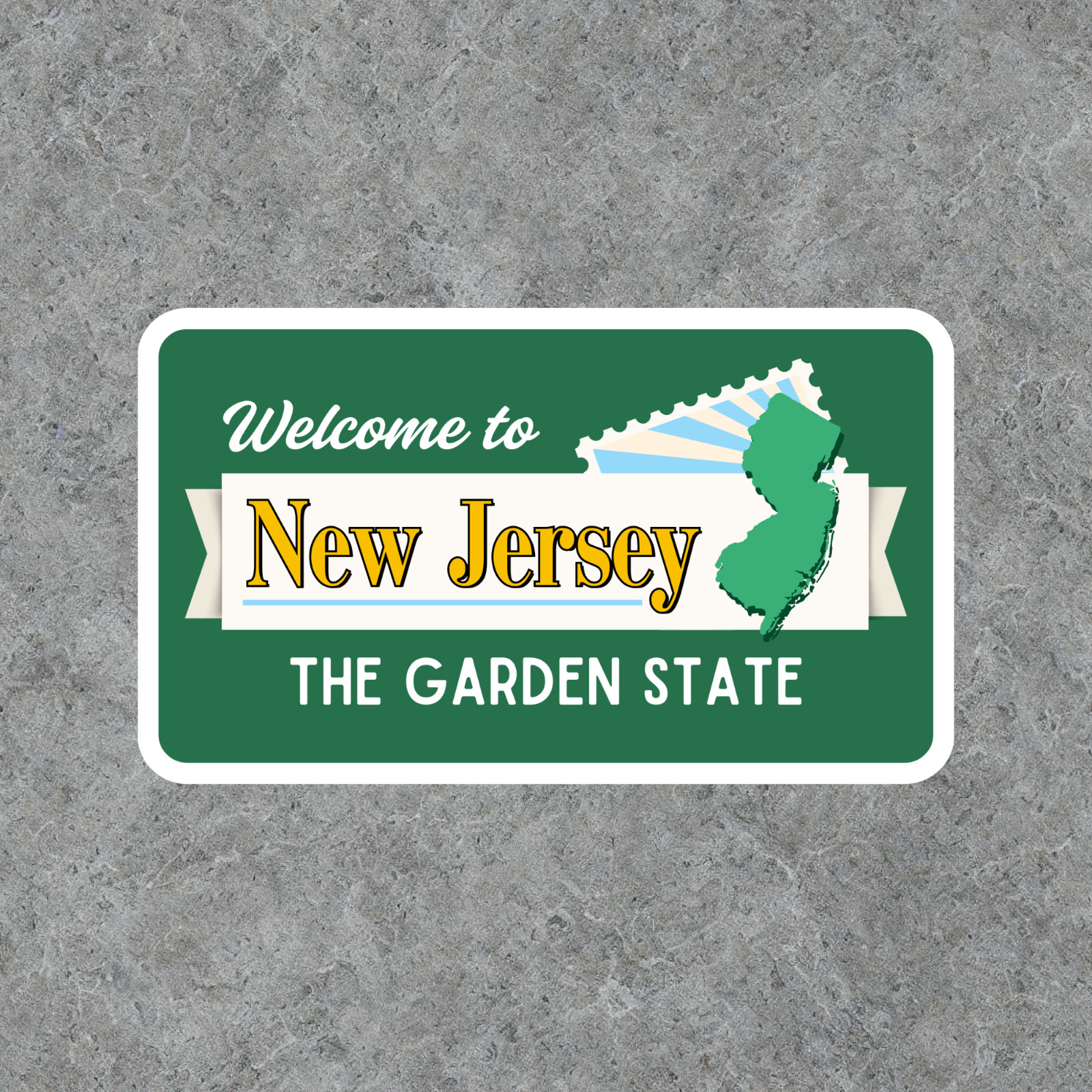 Welcome to New Jersey Sticker The Garden State Vinyl Waterproof Decal