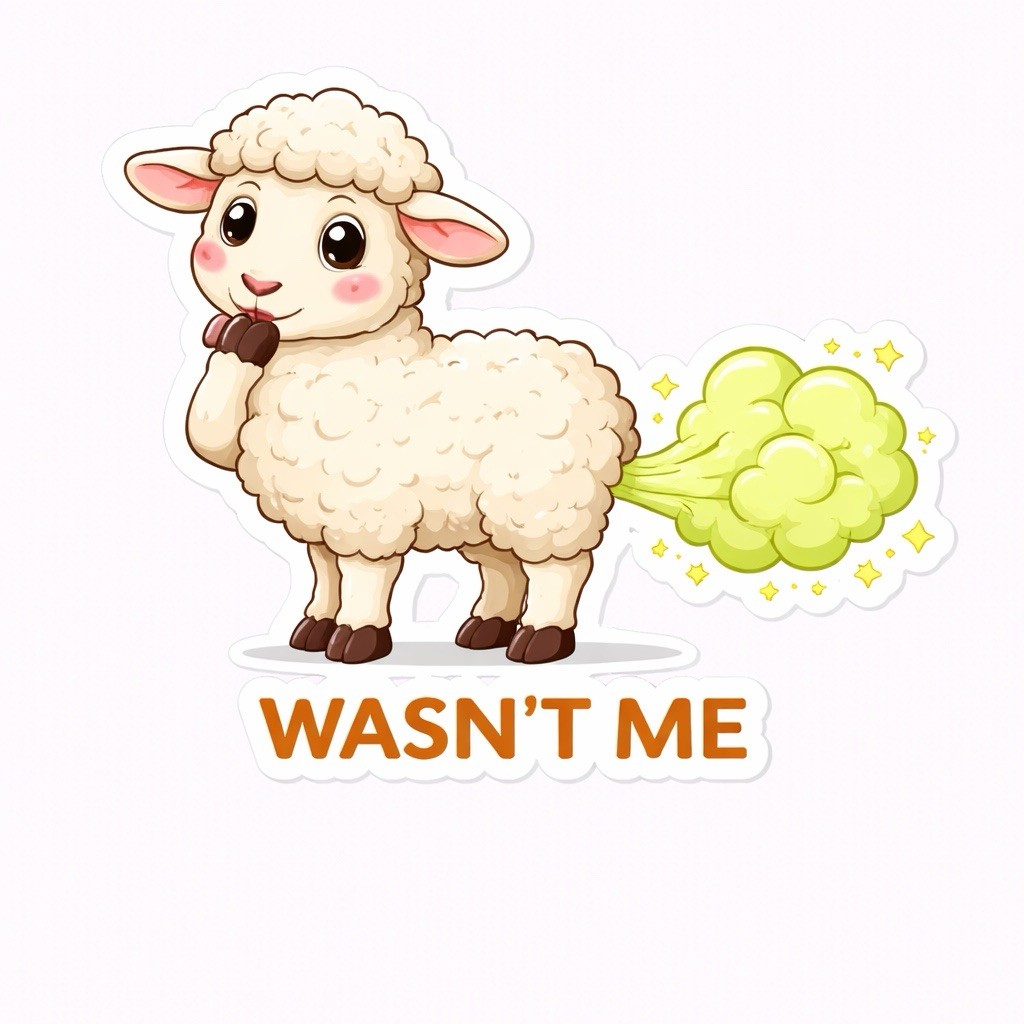 Funny Farm Animal Fart Sticker Set Humor