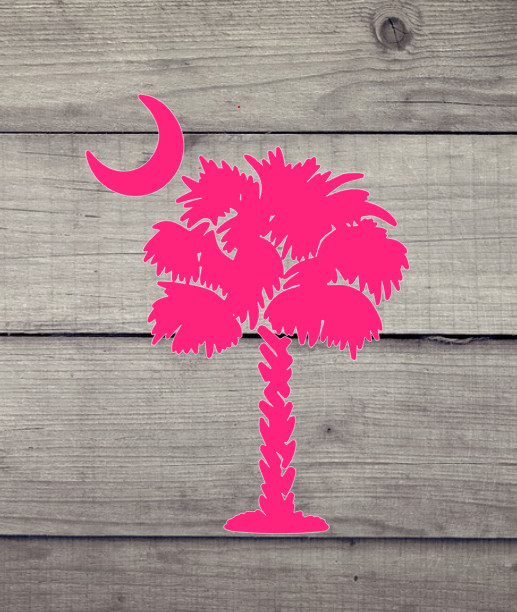 *SALE* Palmetto Tree & Moon – SC – Beach – Palm – South Carolina – Vinyl Decal