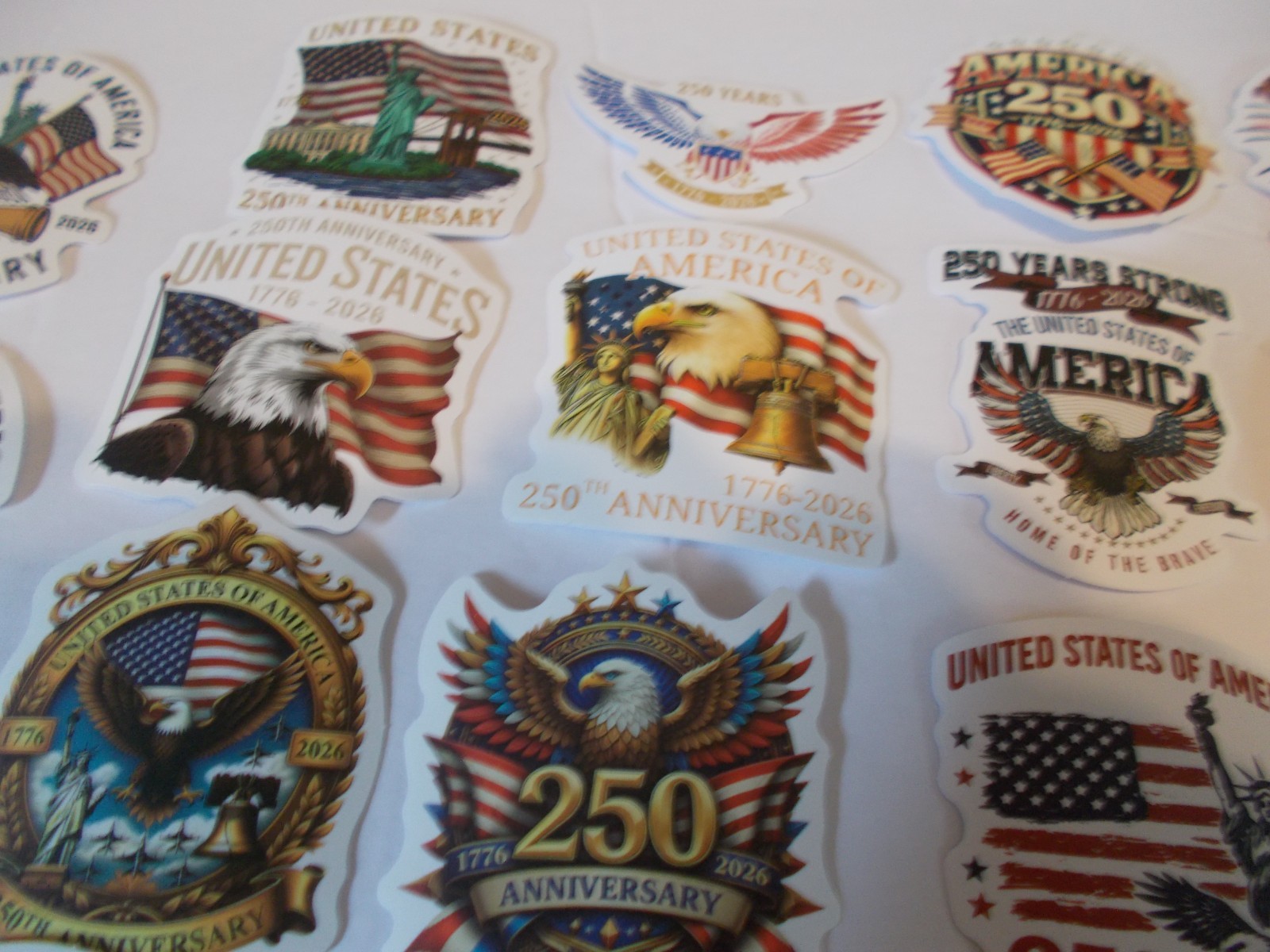 100 American 250th Anniversary Stickers 50 Different Stickers 2 of each