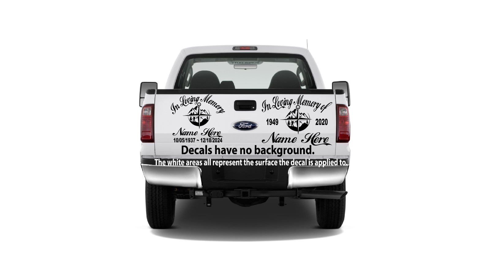 In Loving Memory of Decal – Hiker Camper Compass Outdoors Memorial Sticker #2