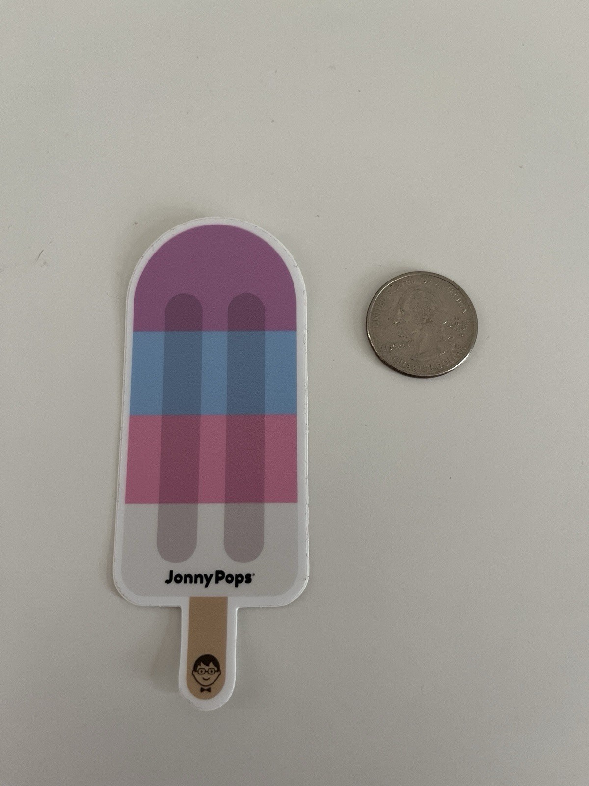 Jonny Pops Sticker Pastel Purple Blue Pink White Striped Popsicle 4" New