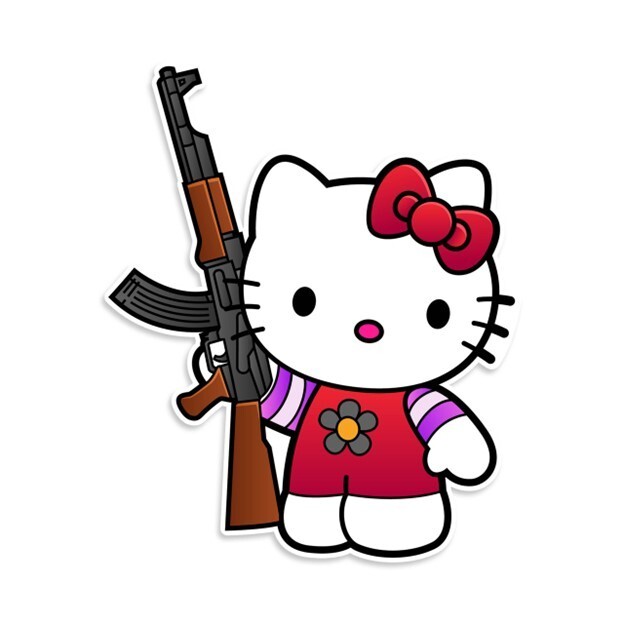 Tactical Hello Kitty, Vinyl Die Cut Sticker