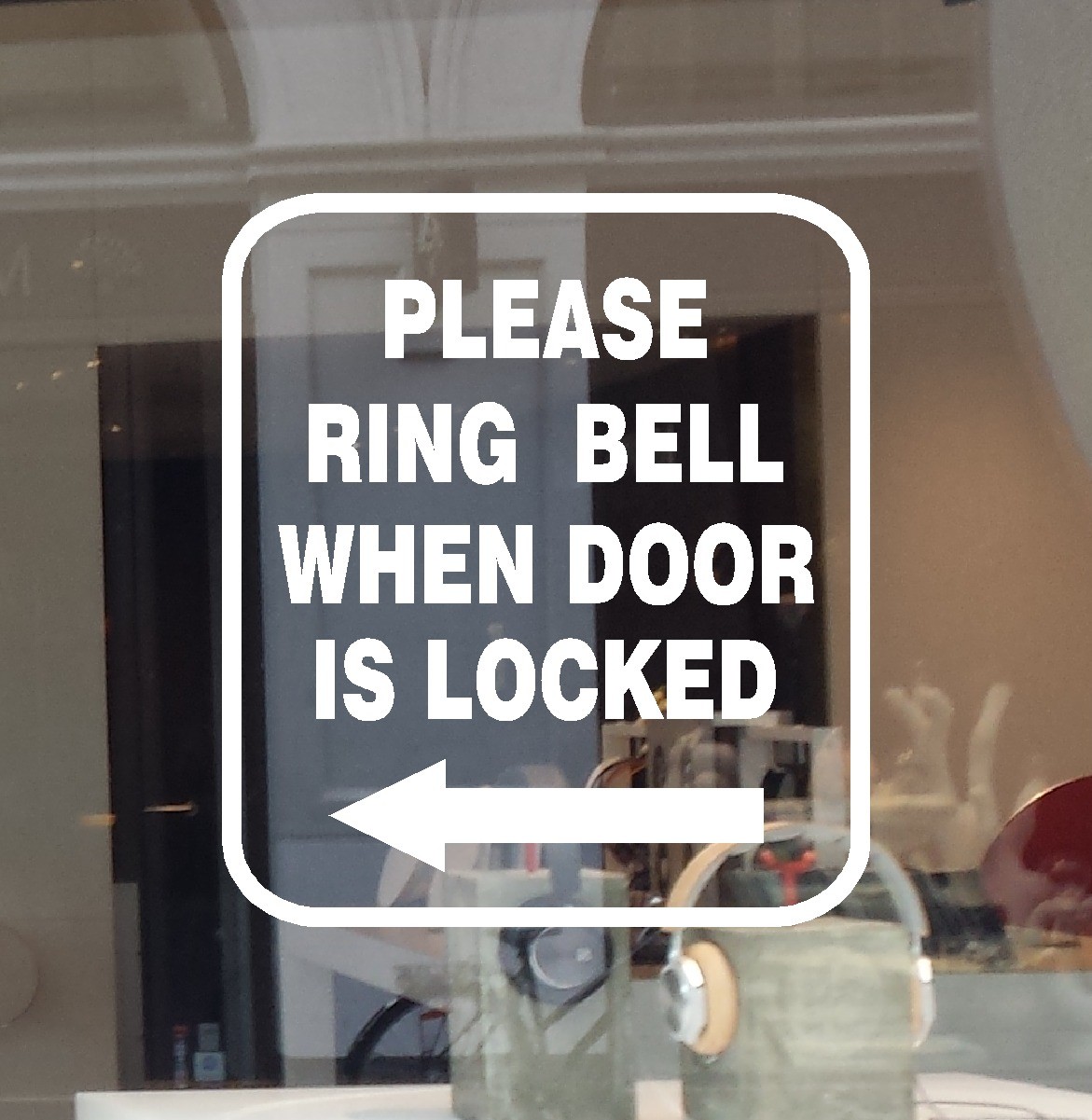 Please Ring Bell When Door Is Locked Sign Decal Vinyl Sticker Business Window