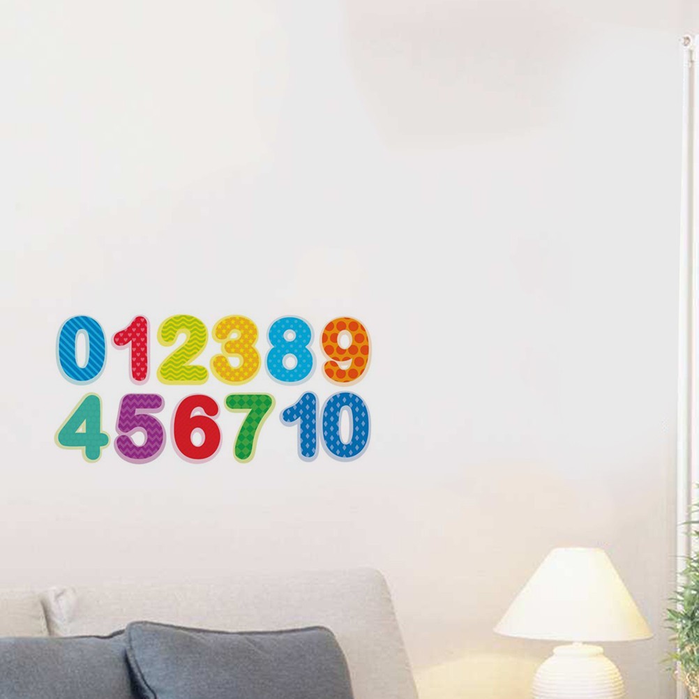Digital Wall Stickers Child Colourful Decals Numbers Kids for Bedroom
