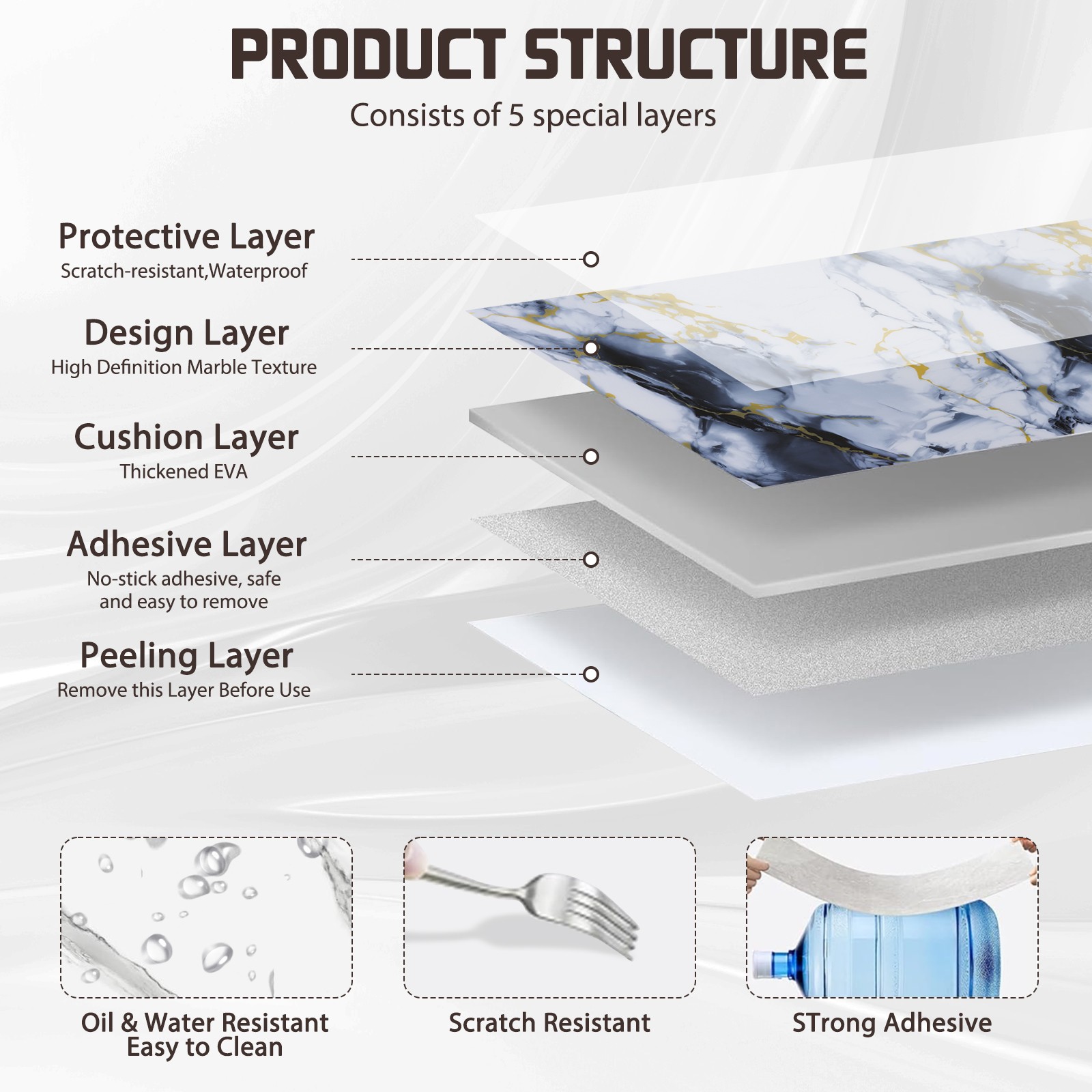 11.8in Peel and Stick Marble Wall Tile Waterproof Self Adhesive Bathroom Decor