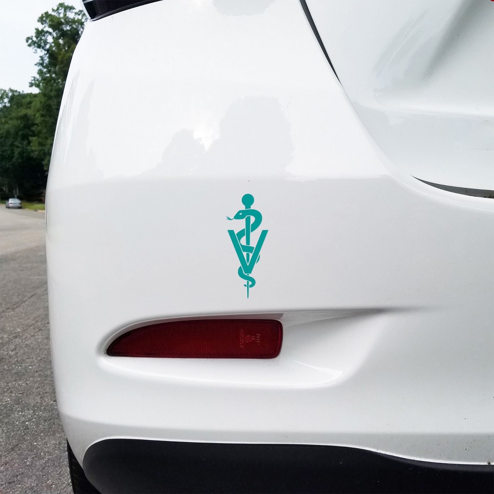 Veterinary Rod of Asclepius with Snake Vinyl Decal | Vet Medicine Symbol Sticker