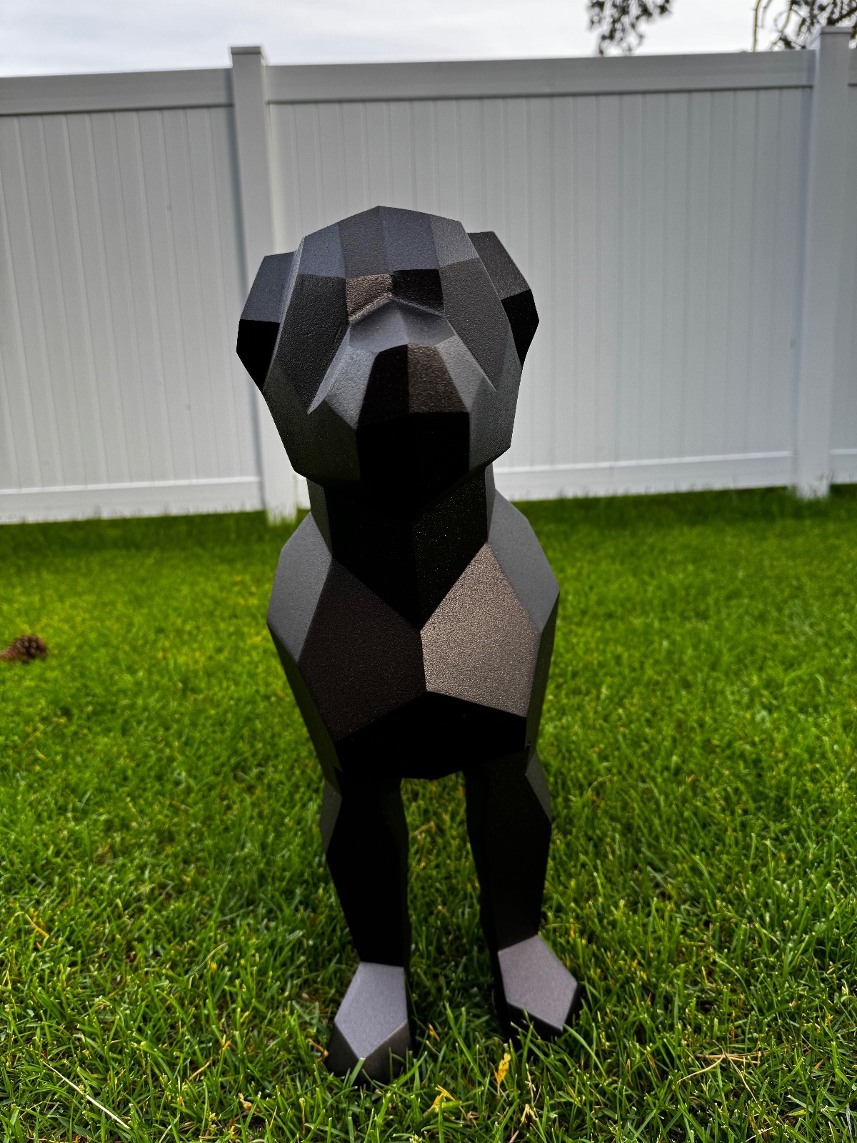 polygonal dog geometric sculpture handcrafted