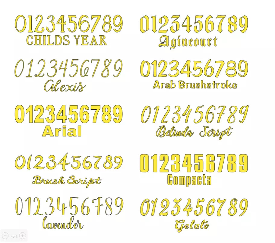 Number Sets Vinyl Color Decal – Sticker – Oracal 651 ID Numbers Custom