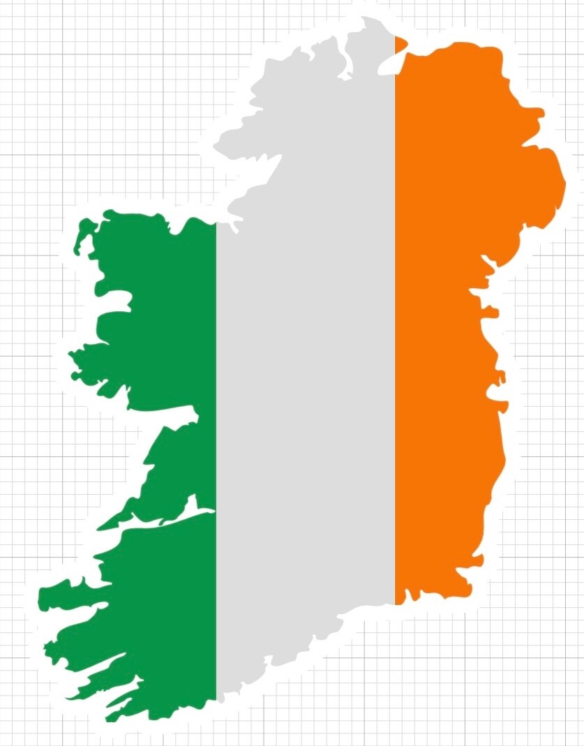 Ireland with colors Irish Celtic St Patrick's Day green