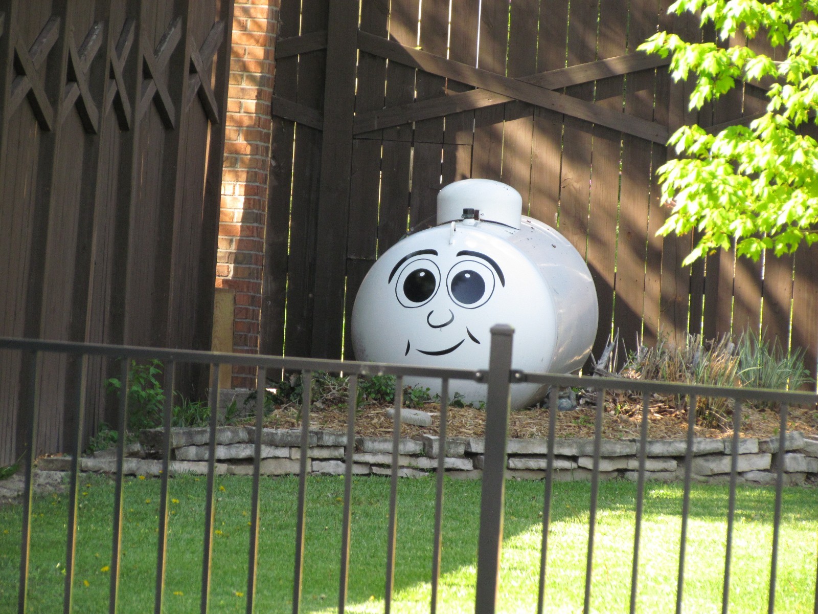 Propane Tank Funny Face – Quality Vinyl Decal Sticker – Select Color