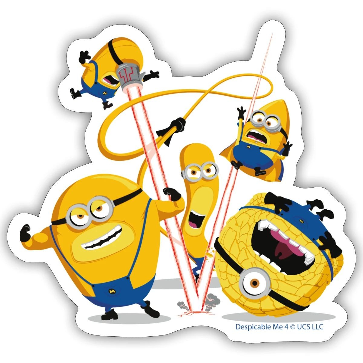 Minions The 5 Mega Minions Sticker, max. 4 x 4"