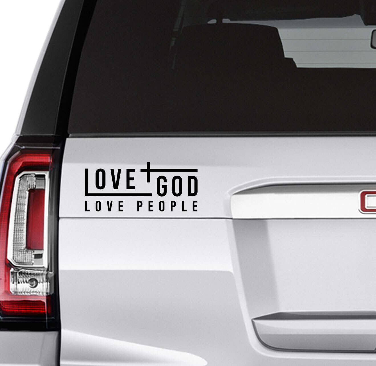Love God Love People Vinyl Car Window Wall Die Cut Decal Sticker Christian Faith