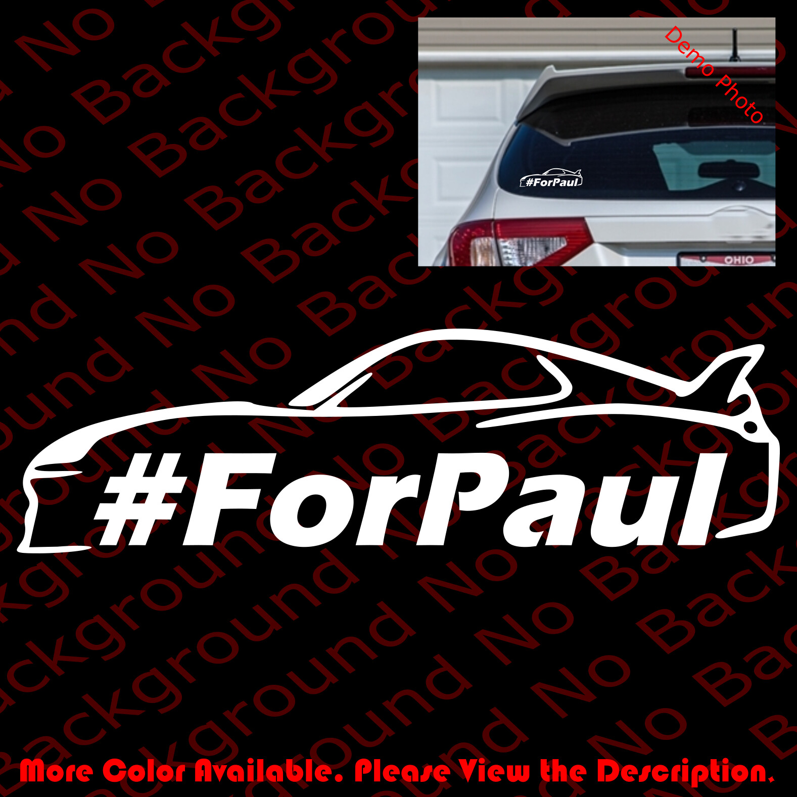ONE LAST RIDE FOR RIP Paul Walker Supra Car Window Vinyl Decal Sticker PW003