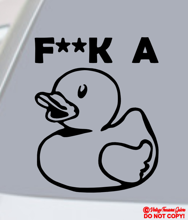 F**K A DUCK Vinyl Decal Sticker Car Rear Window Bumper JDM RUBBER DUCKY FUNNY