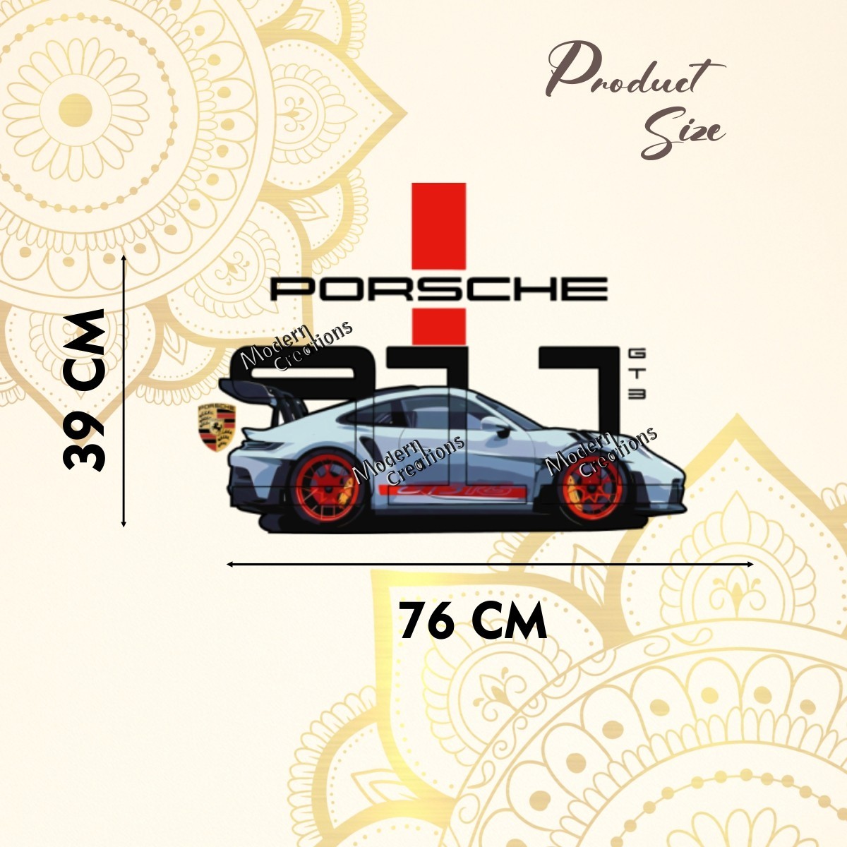 Porsche GT3 Racing Car Wall Sticker Sports car Auto Vinyl Decal Home Room Decor