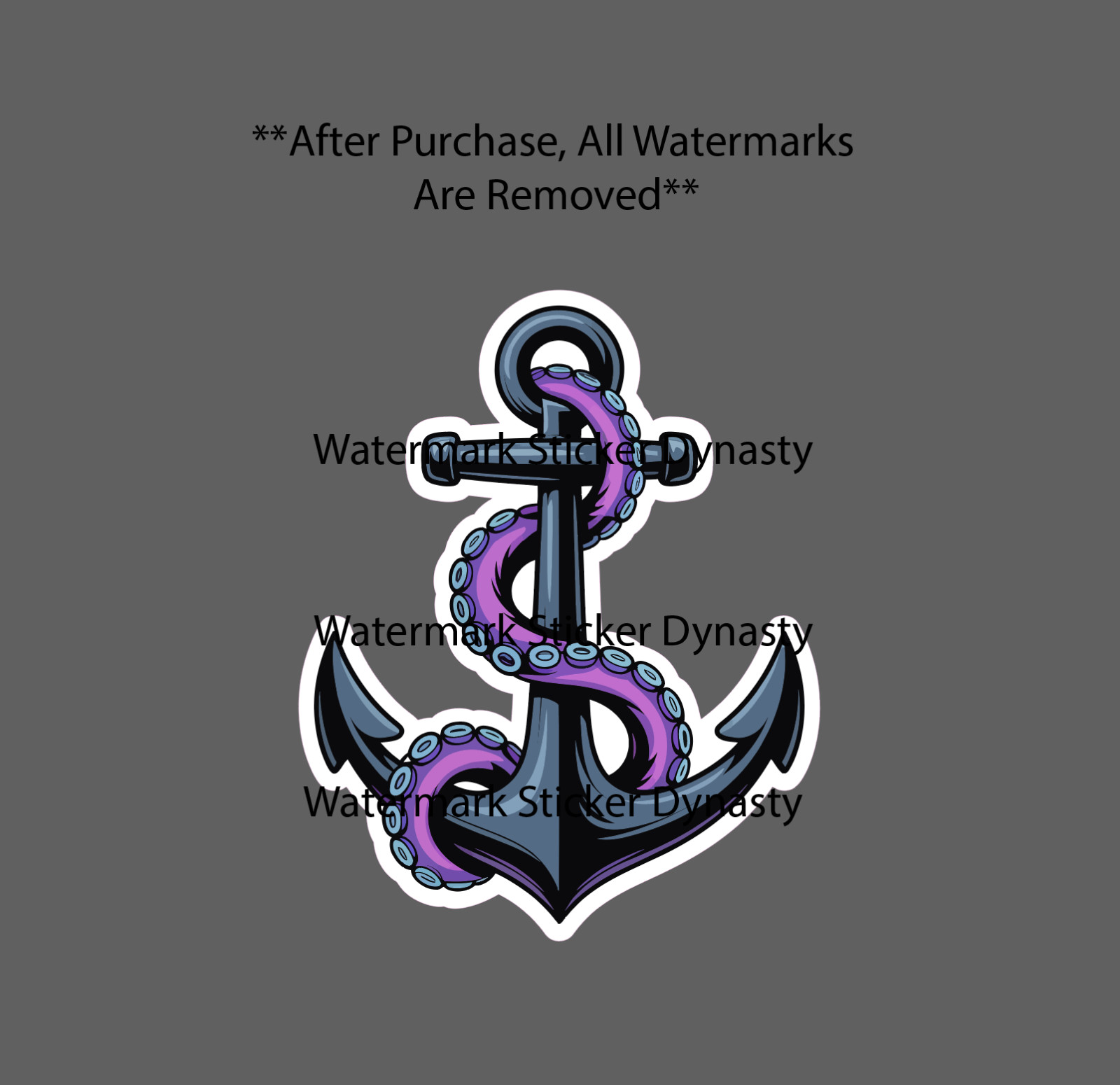 Anchor Sticker Waterproof Decal Tentacle Octopus Neon Nautical Sailor Gift NEW