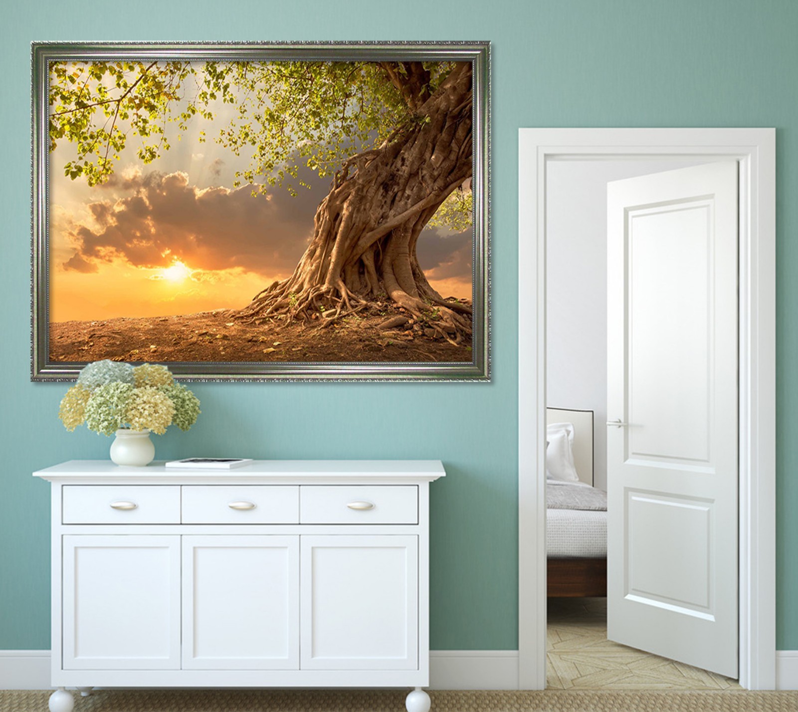 3D Dusk Tree 676 Fake Framed Poster Home Decor Print Painting Unique Art Summer