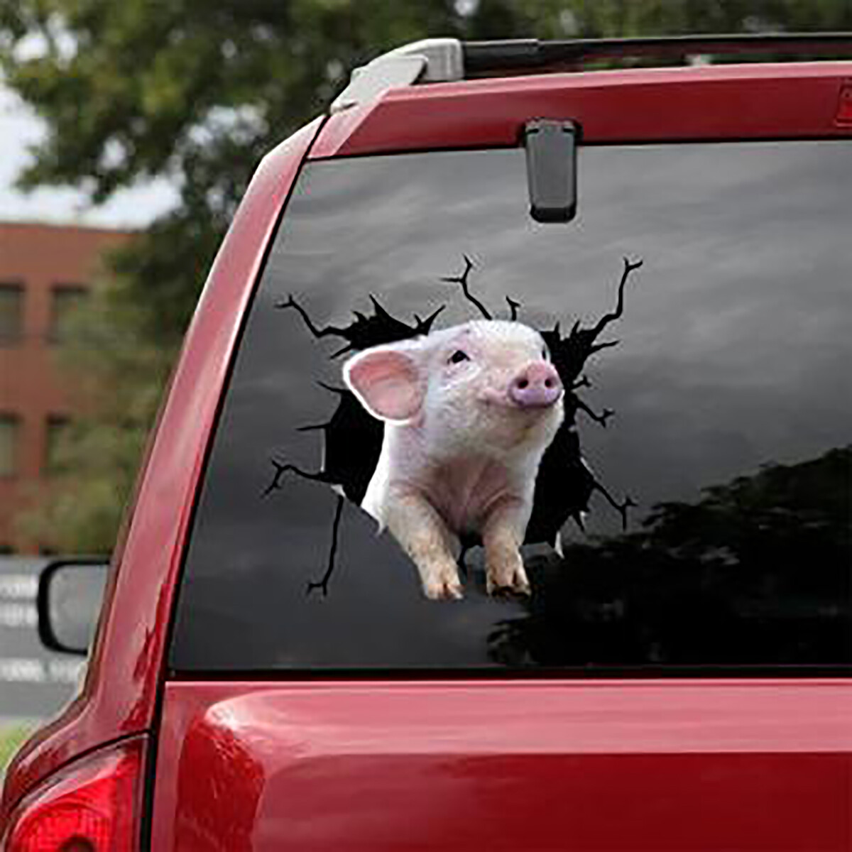 Funny Piggy 3D Car Sticker Truck Window Wall Crack Peeping Pig Vinyl Decal Decor
