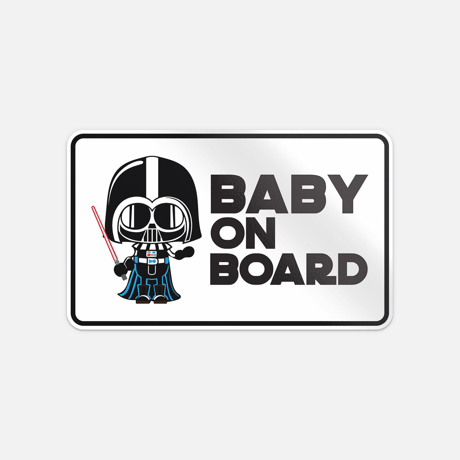 Cute Baby Darth Vader On Board White Safety Vinyl Sticker Decal