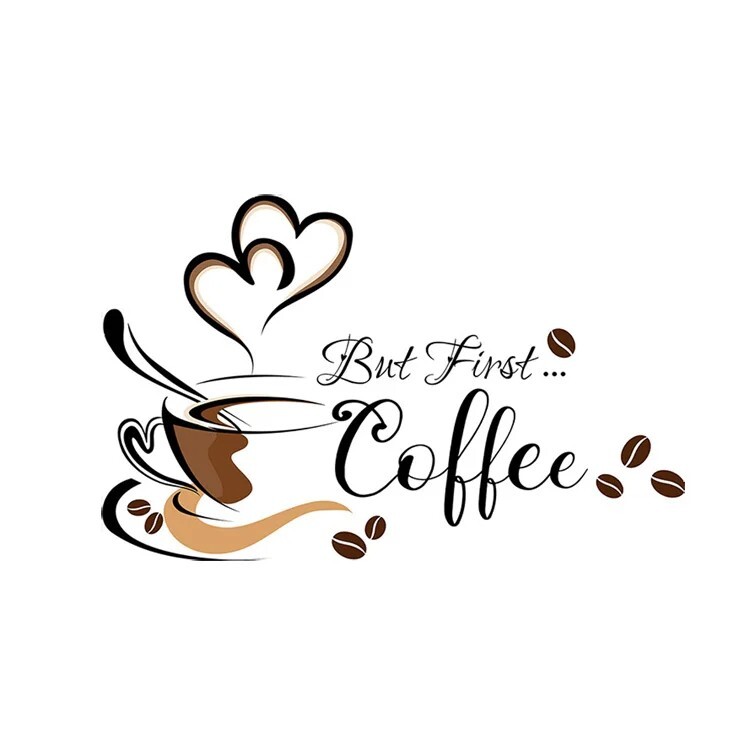 Wall Sticker Kitchen Cabinet Coffee Decal Vinyl Mural Art Home Dining Room Decor