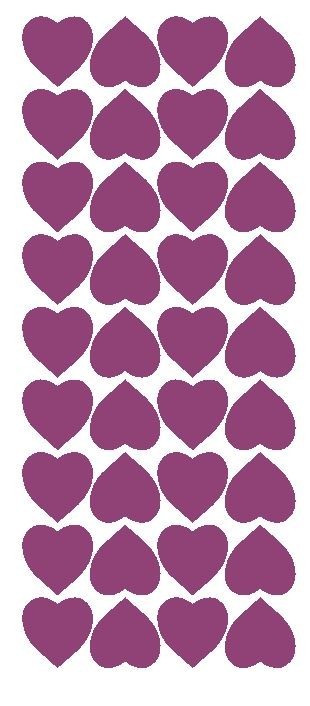 Plum 1" Heart Stickers SHOWER Wedding Envelope Seals School arts & Crafts