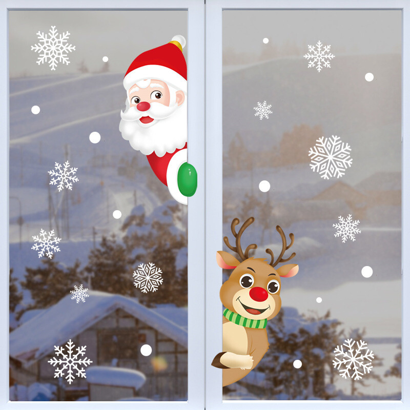 Christmas Santa Claus Window Sticker Pendant Merry Christmas For Home Decor New