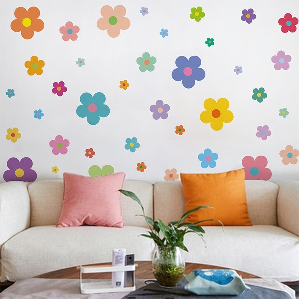 Contemporary Flower Wall Stickers PVC for For childrens Bedroom 20x30cm Set