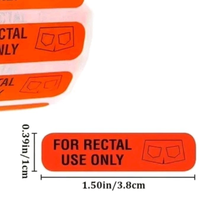 10 For Rectal Use Only Sticker Stickers Orange Funny Prank Toy Waterproof Joke