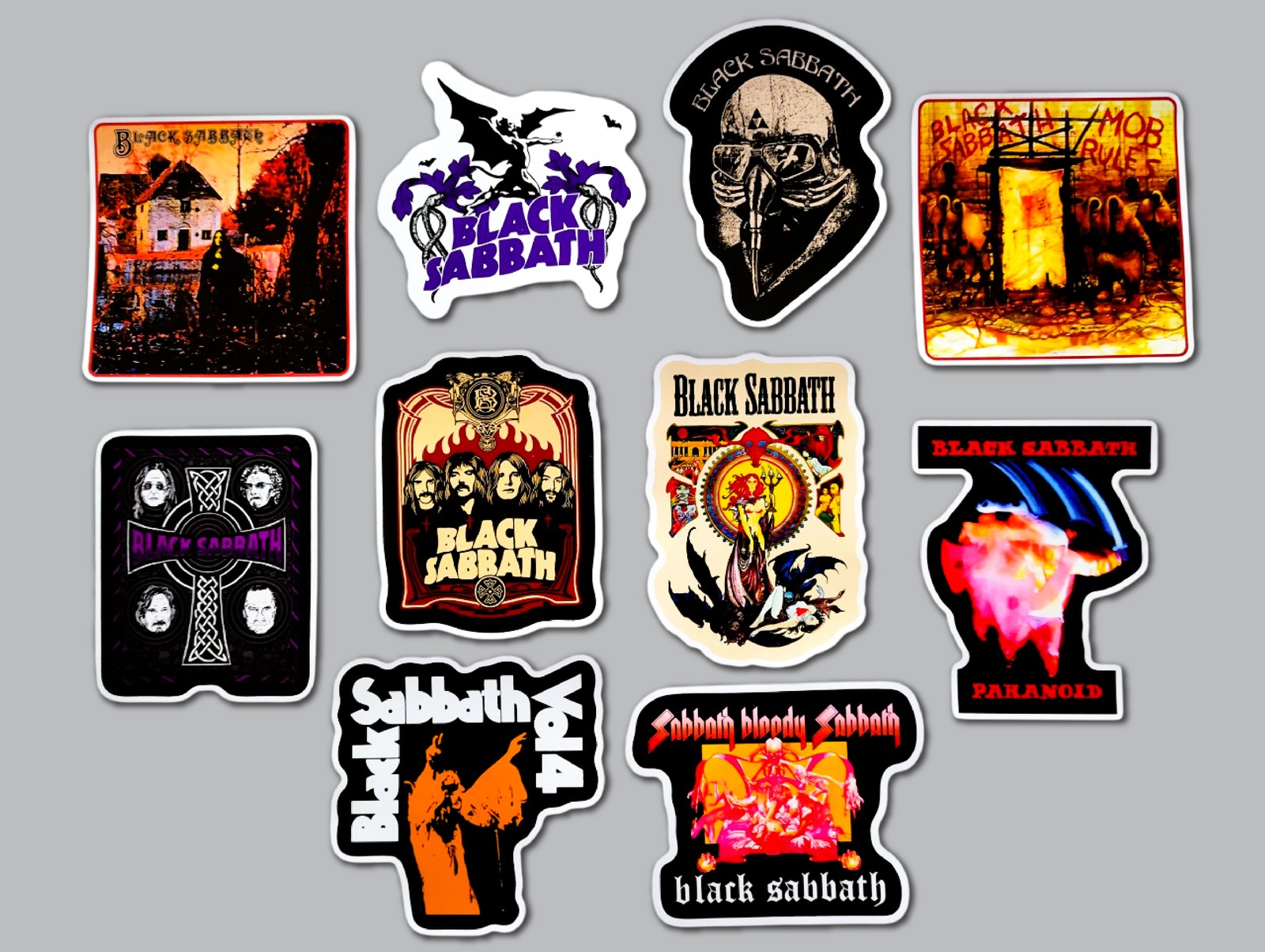 Black Sabbath Vinyl Sticker Lot (10 Stickers) ozzy iron maiden punk heavy rock