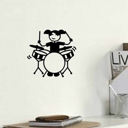 Drummer Silhouette Music Decal Sticker for Wondow Wall Door Auto Macbook Laptop