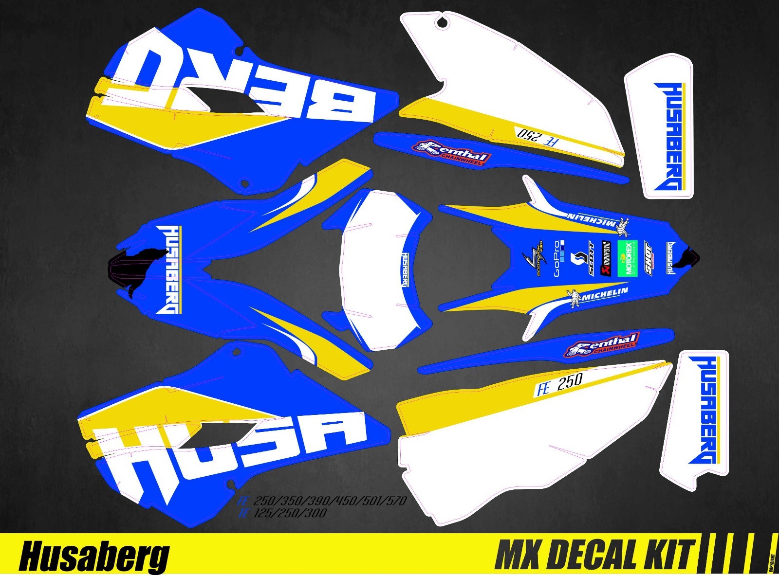 Motorcycle Decal Kit For Husaberg FE/TE – Replica 2013