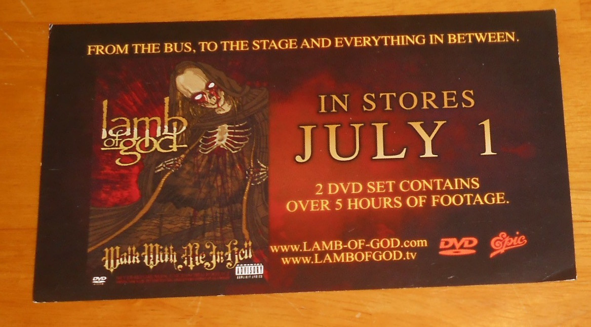 Lamb of God Card Handbill Flyer Original Promo 6×3.5