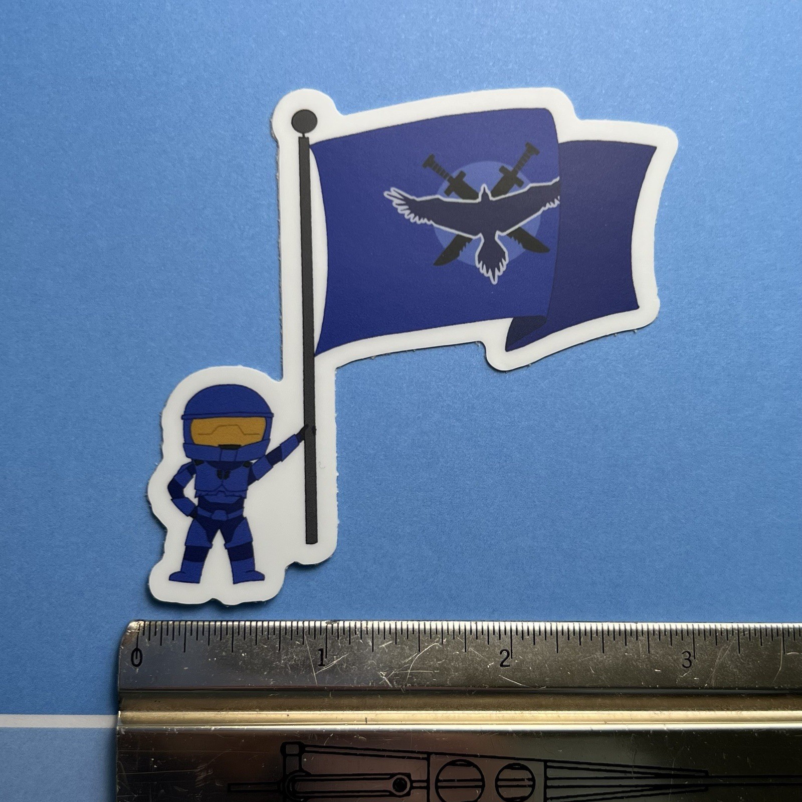 Red vs Blue – Blue Team Flag Sticker Halo Sticker RvB