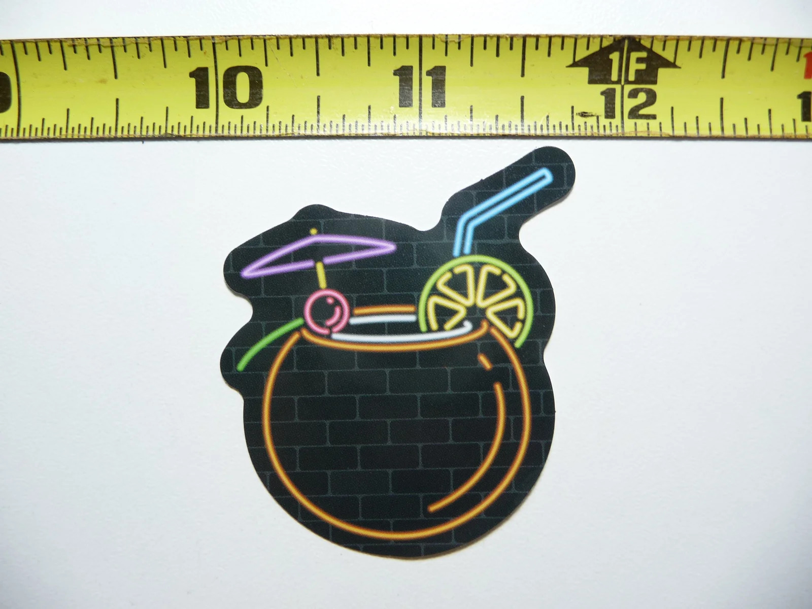 NICE COCONUT TROPICAL DRINK SMALL STICKER DECAL NEON STYLE BRIGHT VINYL