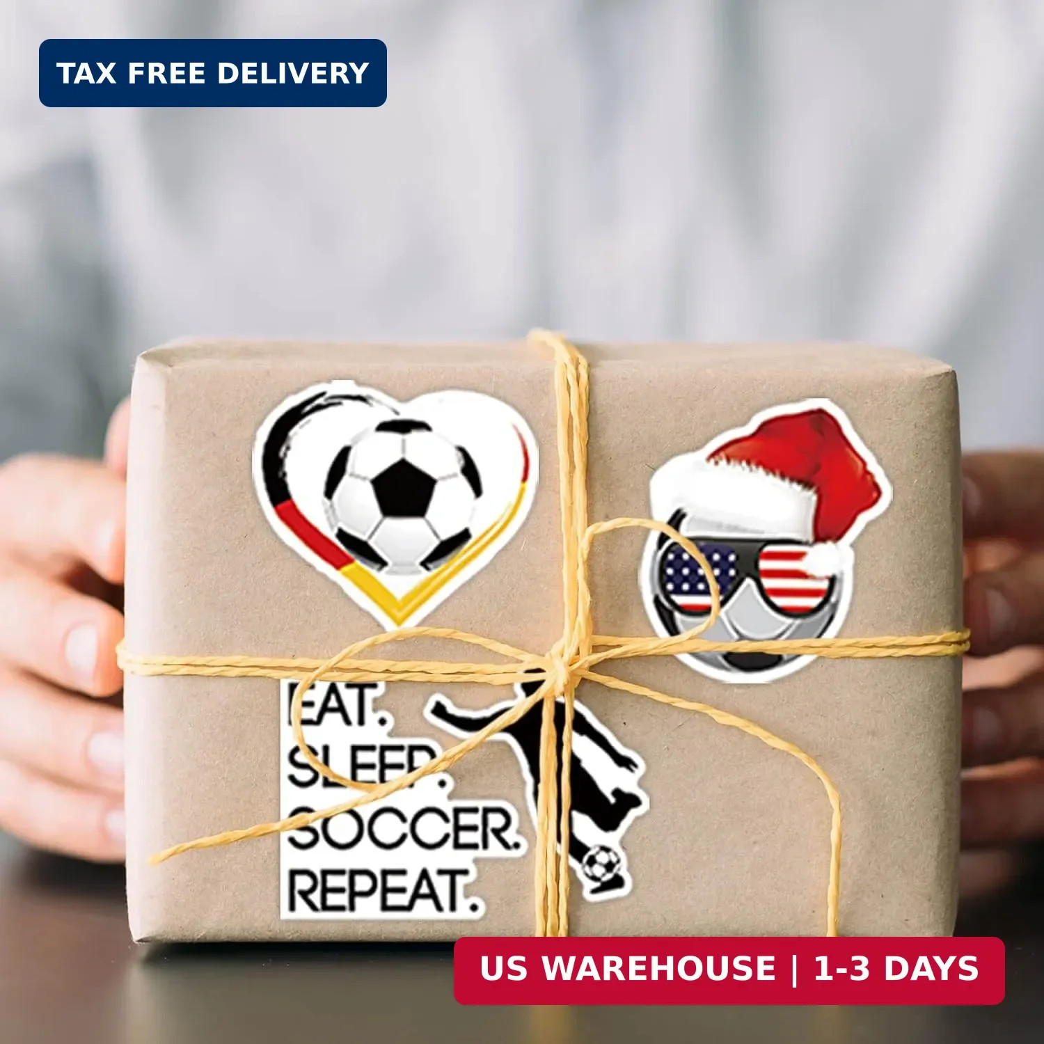 100PCS Soccer Stickers for Boys Girls Kids Teens, Vinyl Waterproof Soccer Sticke