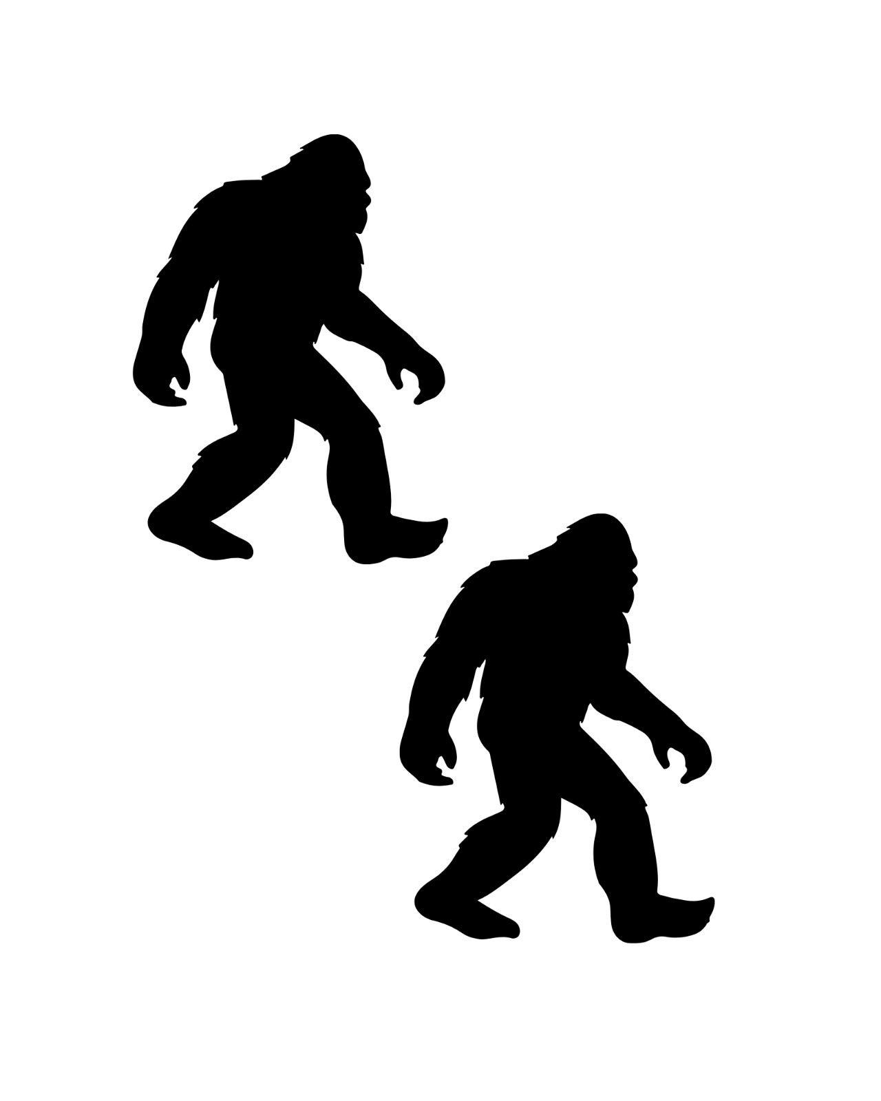 Sasquatch Vinyl Die Cut Decal Sticker – Bigfoot Yeti Cryptid PAIR